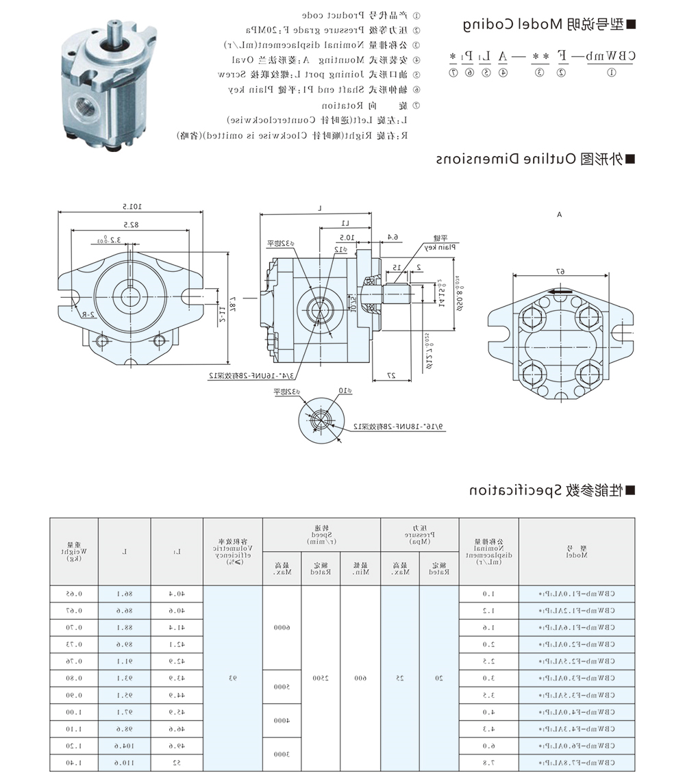 CBWmb-F**-AL1P1系列齿轮泵