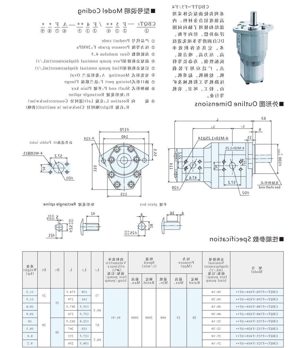 CBQTF-F5/F4 双联齿轮油泵