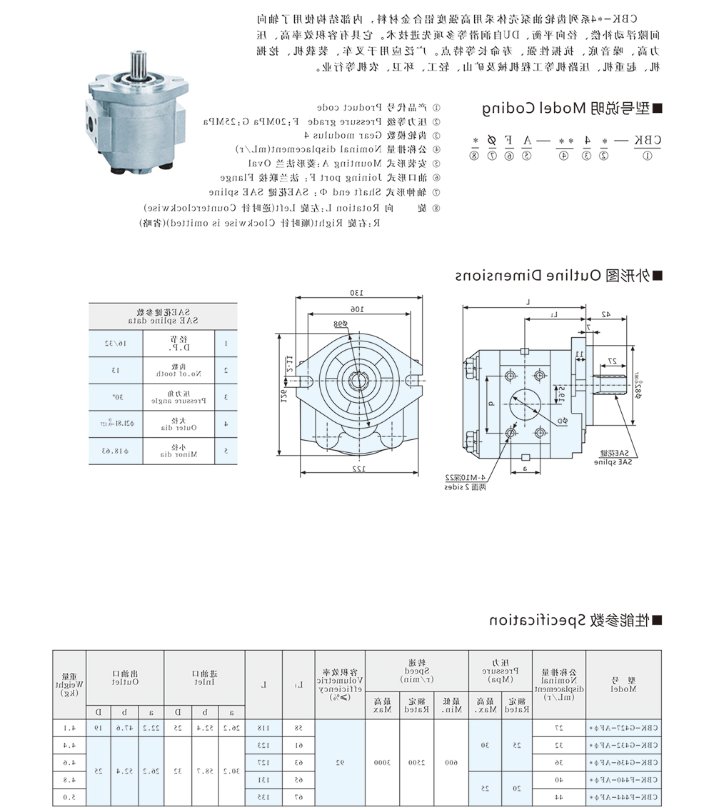 CBK-*4 系列齿轮泵