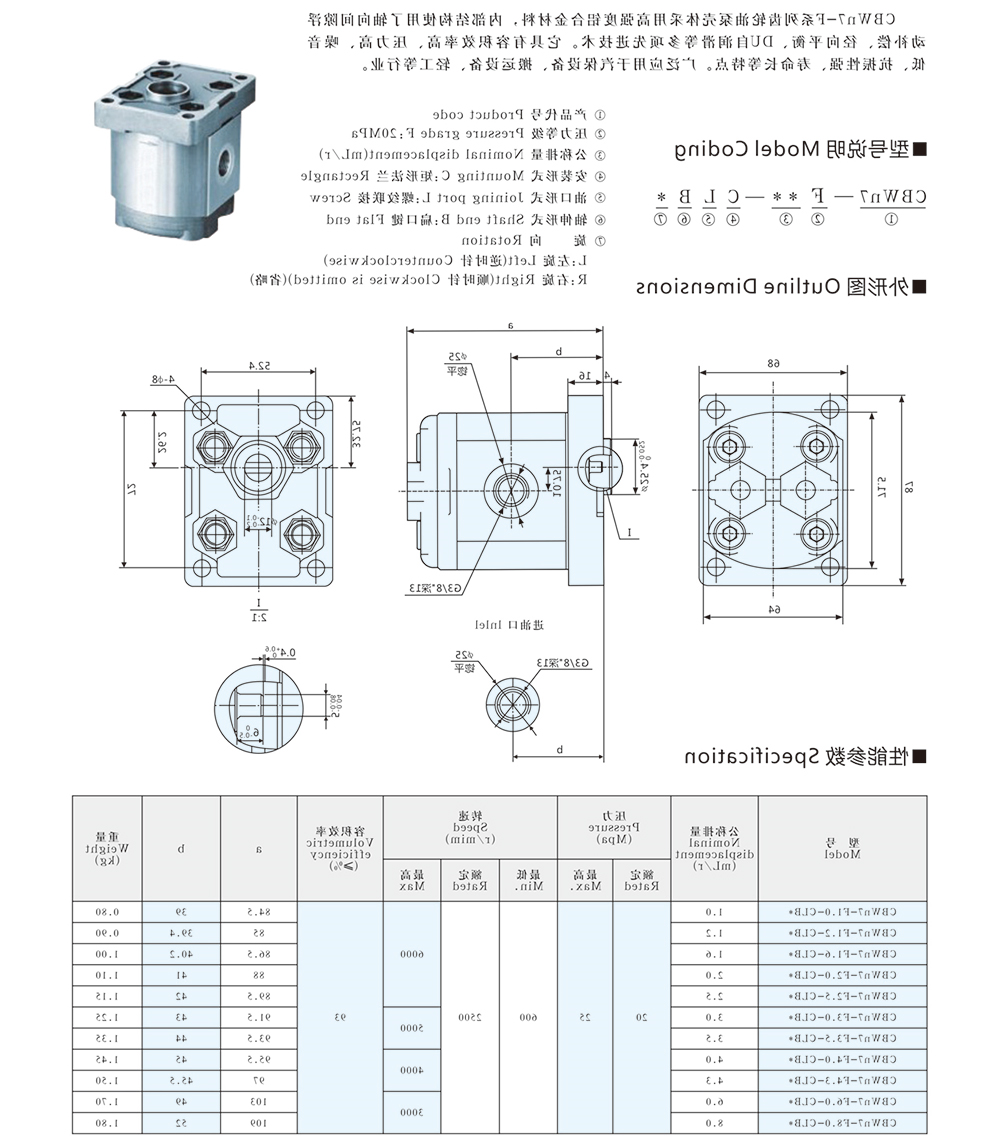 CBWn7-F**-CLB*系列齿轮泵