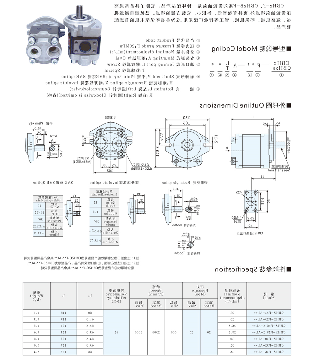 CBHz-F/CBHzB-F 系列齿轮泵