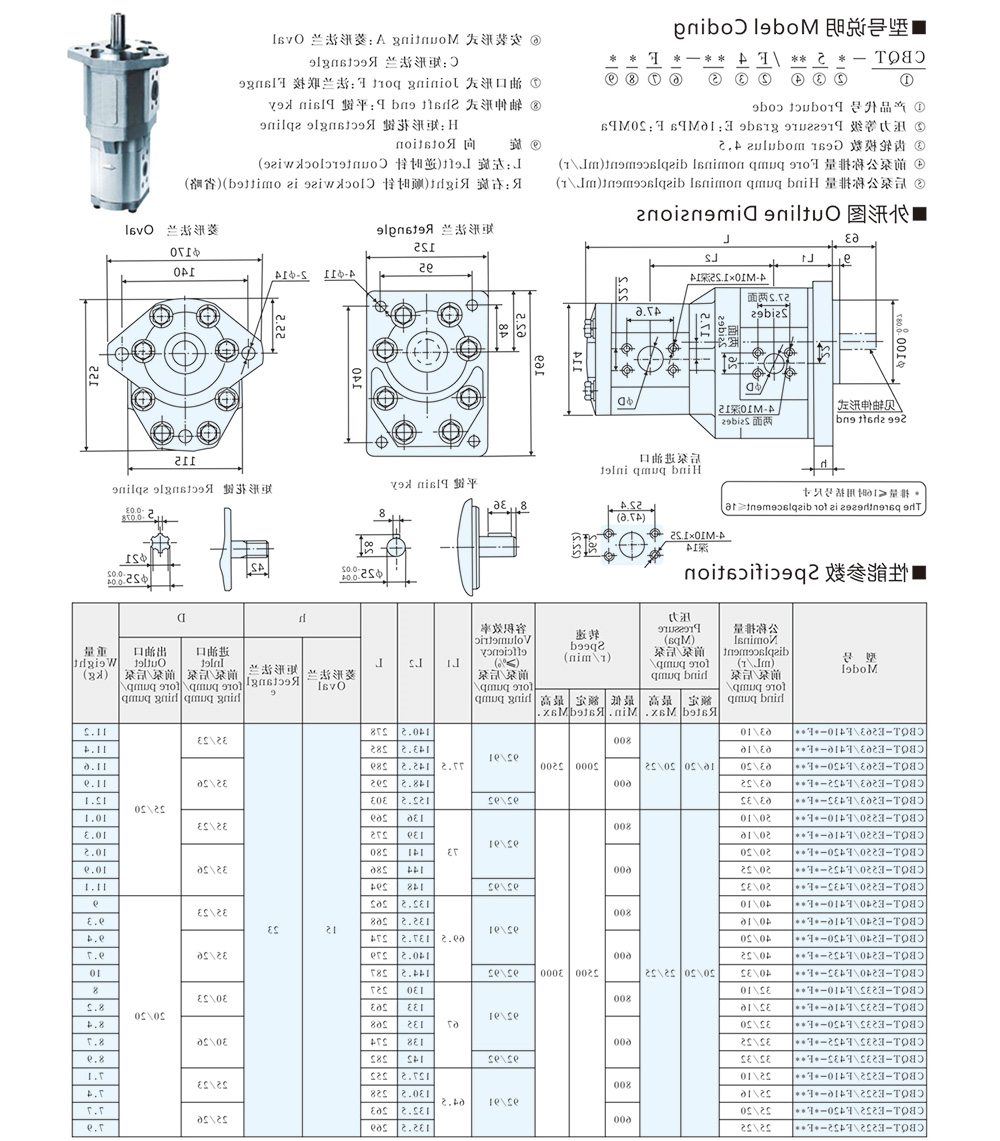 CBQT-*5/F4 双联齿轮油泵