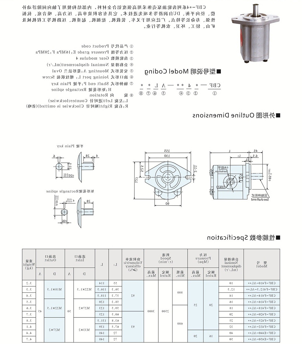 CBF-*4 系列齿轮泵